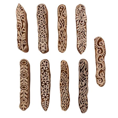 Set of 9 Piece New Mix Wooden Printing Blocks